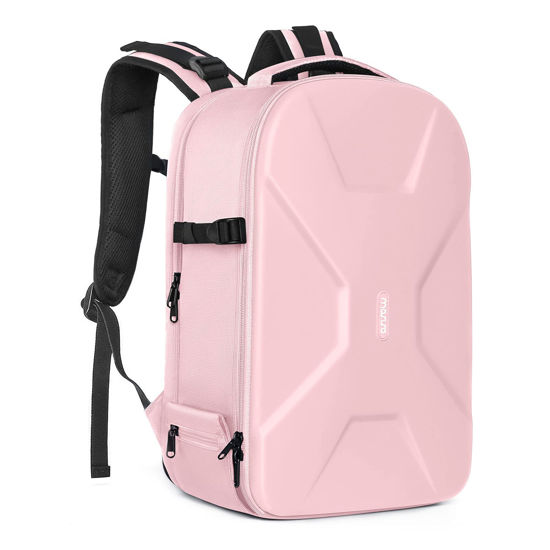 Picture of MOSISO Camera Backpack, DSLR/SLR/Mirrorless Photography Camera Bag 15-16 inch Waterproof Hardshell Case with Tripod Holder&Laptop Compartment Compatible with Canon/Nikon/Sony, Pink