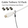 Picture of 12 Pack Universal Cable Adapter Tethers (Black Color, 12 inch), Pre-Assembled, Tamper-Resistant Computer Dongle Lock Kit, Security Wire Tethering Tie for DVI, VGA, HDMI, DP Converter