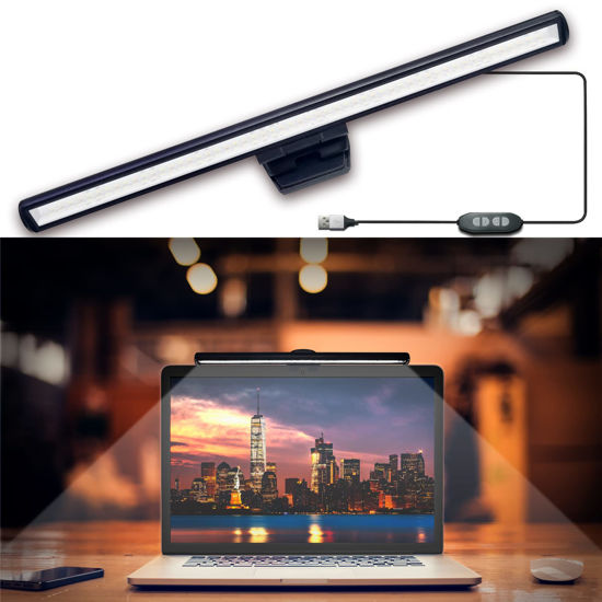 Picture of Blikshin Monitor Light Bar for Laptop, Eye-Caring Screen Lighting, Reading Lamps bar, e-Reading LED Monitor Lamp, Adjustable Brightness/Color Temperature, No Screen Glare, Space Saving