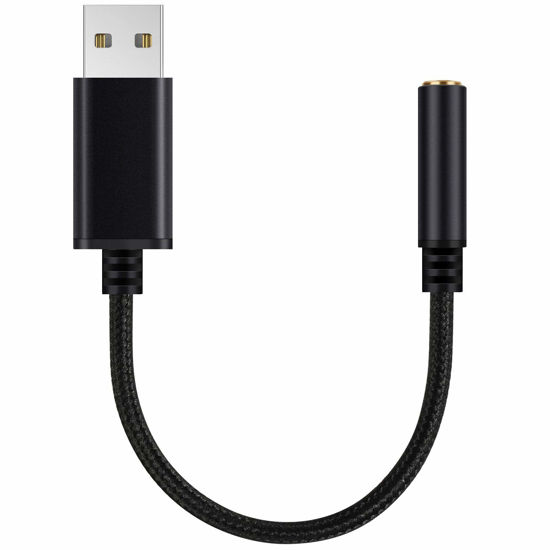 GetUSCart USB to 3.5 mm Jack Audio Headset Adapter Cable 0.6 Feet