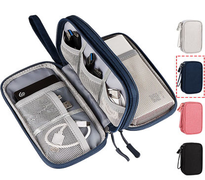 Electronic Accessories Bag,Digital Gadget Organizer Case,Gray Nylon Travel  Gear Storage Carrying Sleeve Pouch for Cable,USB,Earphones,Portable Hard