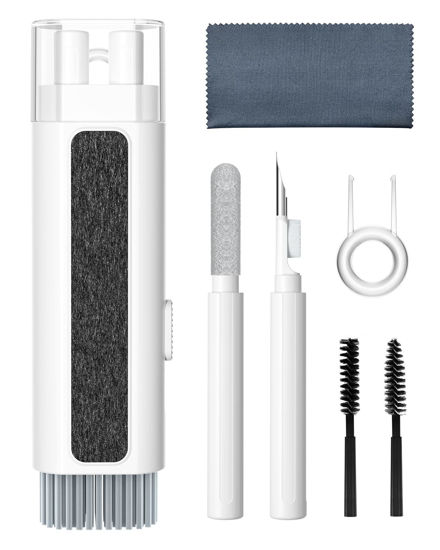 Picture of [8 in 1] Cleaner Kit for Airpod,Supfine Cleaning Pen with Brush for Airpods Pro,Multi-Function Cleaner Kit for Earbuds,Earphone,iPod,Keyboard,iPhone,ipad,Laptop(White)