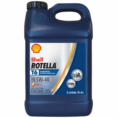 Picture of Shell Rotella T6 Full Synthetic 5W-40 Diesel Engine Oil (2.5-Gallon, Single Pack)