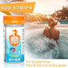 Picture of Pool and Hot Tub Test Strips - Medical-Grade Precision 4-1 7-1 Pool Test Kit - Testing pH, Free Chlorine(Bromine), Total Alkalinity & Cyanuric Acid - 100 Strips Pool Water Test Kit