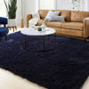 Picture of Dark Navy Fluffy Living Room Rugs, Furry Area Rug 5x8 for Bedroom, Shag Rug for Kids Room, Living Room Decor, Fuzzy Carpet for Nursery, Plush Rug for Game Room, Soft Shaggy Rug for Play Room