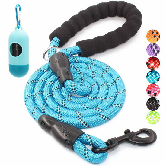 Picture of BAAPET 2/4/5/6 FT Dog Leash with Comfortable Padded Handle and Highly Reflective Threads for Small Medium and Large Dogs (6FT-1/2'', Blue)