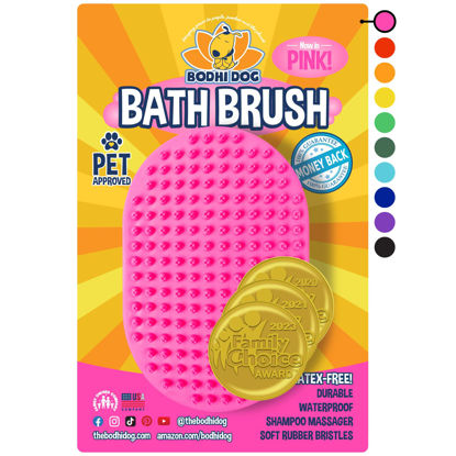 Picture of Bodhi Dog Shampoo Brush | Pet Shower & Bath Supplies for Cats & Dogs | Dog Bath Brush for Dog Grooming | Long & Short Hair Dog Scrubber for Bath | Professional Quality Dog Wash Brush