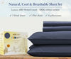 Picture of California Design Den 400 Thread Count 100% Cotton Sheets, King Size Sheet Set, 4 Pc Luxury Sheets & Pillowcases, Bedding for King Bed, Sateen King Bed Sheets, Deep Pockets (Indigo Navy Blue)