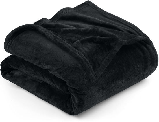 Picture of Utopia Bedding Fleece Blanket King Size Black 300GSM Luxury Bed Blanket Anti-Static Fuzzy Soft Blanket Microfiber (90x102 Inches)