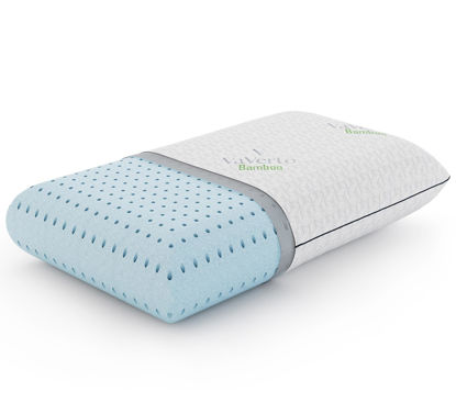 Picture of Vaverto Queen Size Gel Memory Foam Pillow - Ventilated, Orthopedic, Cooling, Ideal for Side & Back Sleepers, with Washable Bamboo Cover - Essential for College Dorms