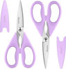 Picture of Kitchen Shears, iBayam Kitchen Scissors Heavy Duty Meat Scissors Poultry Shears, Dishwasher Safe Food Cooking Scissors All Purpose Stainless Steel Utility Scissors, 2-Pack (Pastel Purple)