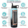 Picture of HYDRO CELL Stainless Steel Insulated Water Bottle with Straw - For Cold & Hot Drinks - Metal Vacuum Flask with Screw Cap and Modern Leakproof Sport Thermos for Kids & Adults (Teal/Black 40oz)