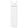 Picture of Simple Modern Water Bottle with Straw Lid Vacuum Insulated Stainless Steel Metal Thermos Bottles | Reusable Leak Proof BPA-Free Flask for School | Summit Collection | 22oz, Winter White