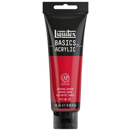 Picture of Liquitex BASICS Acrylic Paint, 118ml (4-oz) Tube, Naphthol Crimson