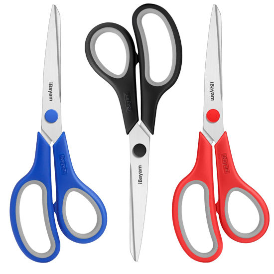  Scissors, iBayam 8 All Purpose Scissors Bulk 3-Pack