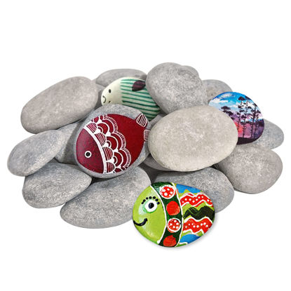 Picture of DALTACK 15PCS Large River Rocks for Painting, 2"-3" Inches DIY Flat Stones to Paint，Hand Selected