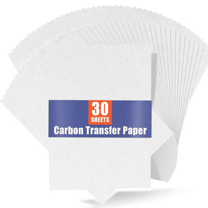 Picture of PSLER 50PCS White Carbon Transfer Paper for Wood Burning Craft, Paper, Canvas and Other Art Craft Surfaces A4 Size 8.27 X 11.81 Inch