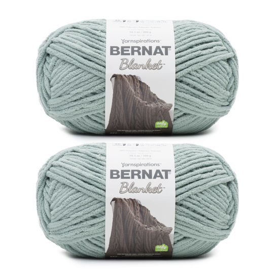 Picture of Bernat Blanket Smoky Green Yarn - 2 Pack of 300g/10.5oz - Polyester - 6 Super Bulky - 220 Yards - Knitting/Crochet