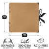 Picture of Bstorify Large Scrapbook, 11 x 11 inch, 40 Sheets (80 Pages) Brown Thick 200 GSM Kraft Paper, Memory Book, Ribbon Closure - Ideal for Your Scrapbooking, Art & Craft Projects