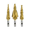 Picture of NEIKO 10181A Step Drill Bit Set, 3 Piece, Spiral Grooved for Faster Drilling, Step Bits for Stainless Steel, Metal, Wood, Plastic, Unibit Cone Drill Bits with 31 Step Sizes Total