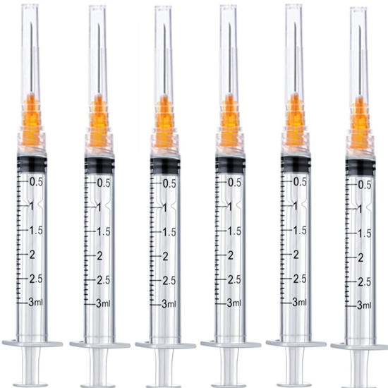 Picture of 25Pack 3ml Plastic Syringe with 25ga, Individually Sealed Syringe for Scientific Labs, Ink Filling, Oil or Glue Applicator