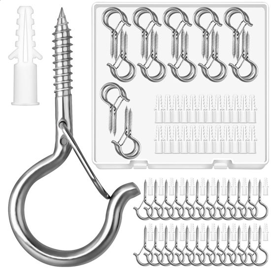 GetUSCart- Mckanti 24 Pack Screw Hooks for Outdoor String Lights, Outdoor  Hooks for Light Eye Hooks Screw in Cup Hooks Ceiling Hooks with Safety  Buckles Q-Hanger Hooks for Plants Christmas Light