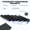 Picture of MIKEDE Black Rare Earth Neodymium Magnets, 6 Pack Strong Heavy Duty Bar Magnets with Double-Sided Adhesive, Powerful Pull Force, Perfect for Garage, Kitchen, Science, Craft, Office - 60 x 10 x 3 mm