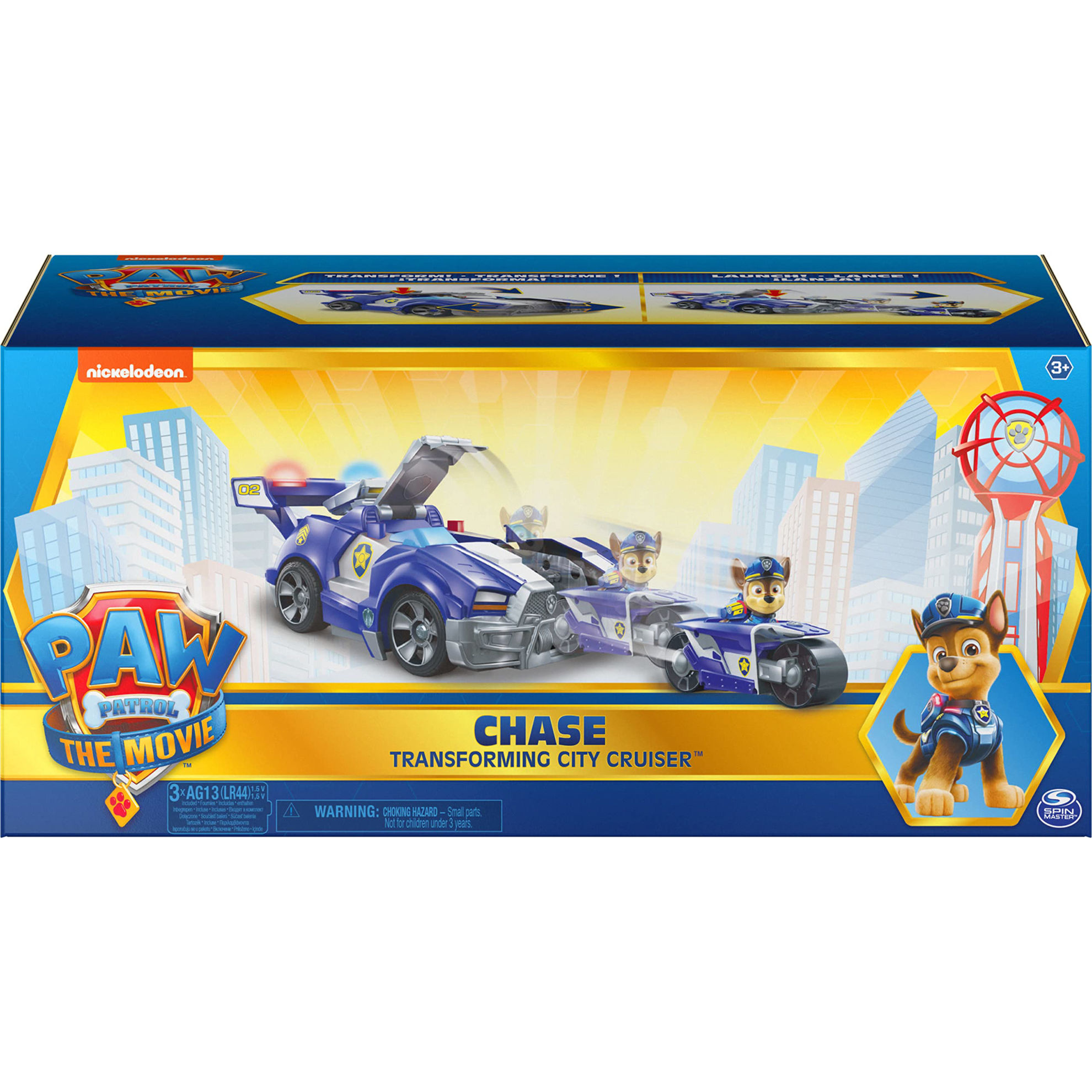 Getuscart- Paw Patrol, Chase 2-in-1 Transforming Movie City Cruiser Toy 