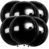 Picture of KatchOn, Giant Metallic Black Balloons - 22 Inch, Pack of 6 | Round 4D Black Foil Balloons, Black Birthday Decorations | Black Mylar Balloons, Disco Party | Black Metallic Balloons, Black Party Decor