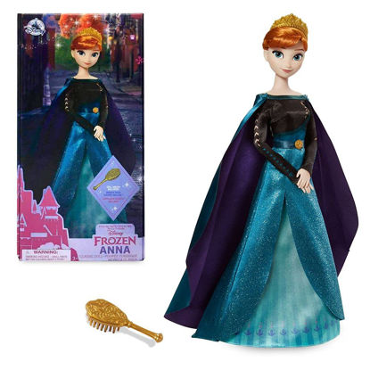 Picture of Disney Store Official Queen Anna Classic Doll for Kids, Frozen 2, 11 ½ Inches, Includes Golden Brush with Molded Details, Fully Posable Toy in Satin Dress - Suitable for Ages 3+