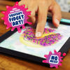 Picture of DoodleJamz JellyPics - Sensory Drawing Pads Filled with Non-Toxic Squishy Beads and Gel - Includes Stylus, Removable 2-Sided Emoji Backer Card (Pink, Purple, Green Beads)