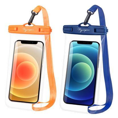 Picture of Universal Waterproof Phone Pouch Bag - 2Pack, Waterproof Case Compatible with iPhone 14 Pro Max/13/12/11/XR/X/SE/8/7, Galaxy S22/S21 Google Up to 7.5’’, IPX8 Dry Bag Vacation Essentials