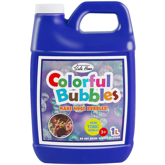 Picture of Lulu Home Bubble Concentrated Solution, 1 L/ 33.8 OZ Bubble Refill Solution for Kids Bubble Machine, Giant Bubble Wand, Bubble Gun Blower, Halloween Party Favors (Dark Blue)