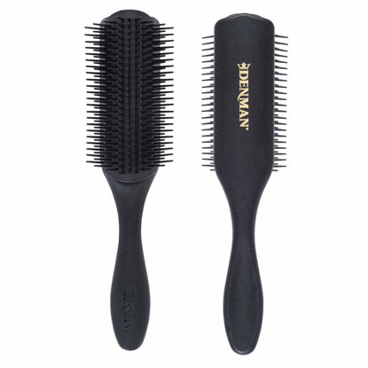 Picture of Denman Curly Hair Brush D4 (All Black) 9 Row Styling Brush for Styling, Smoothing Longer Hair and Defining Curls - For Women and Men