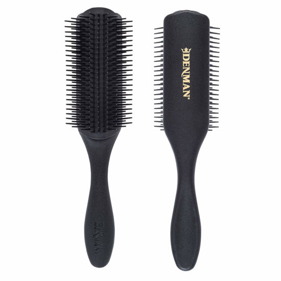 Picture of Denman Curly Hair Brush D4 (All Black) 9 Row Styling Brush for Styling, Smoothing Longer Hair and Defining Curls - For Women and Men