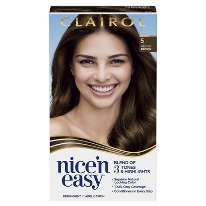 Picture of Clairol Nice'n Easy Permanent Hair Dye, 5 Medium Brown Hair Color, Pack of 1