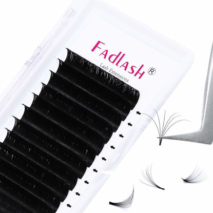 Picture of Easy Fan Volume Lashes .03 .05 .07 Eyelash Volume Extensions C D DD L Curl Self Fanning Eyelash Extensions Rapid Blooming Lash 8-30mm (0.07-DD, 15mm)