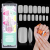 Picture of Saviland Midium Square Nails Tips - 360PCS Matte Soft Gel Nails Tips 15 Sizes Full Cover Gel x Nails False Nails Tips for Nail Extension No Need to File No Base Gel Needed French Nails Manicure