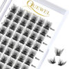 Picture of QUEWEL Cluster Lashes 72 Pcs Wide Stem Individual Lashes C/D Curl 8-16mm Length DIY Eyelash Extension False Eyelashes Soft for Personal Makeup Use at Home (Fluffy-C-16)