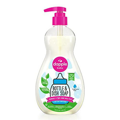 Picture of Dapple Baby Bottle Soap & Dish Soap Baby, Fragrance Free, 16.9 Fl Oz Bottle - Plant Based Dish Liquid for Dishes & Baby Bottles - Hypoallergenic Soap, Liquid Soap