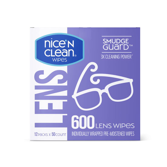 Picture of Nice 'n Clean SmudgeGuard Lens Cleaning Wipes (600 Total Wipes) | Pre-Moistened Individually Wrapped Wipes | Non-Scratching & Non-Streaking | Safe for Eyeglasses, Goggles, & Camera Lens