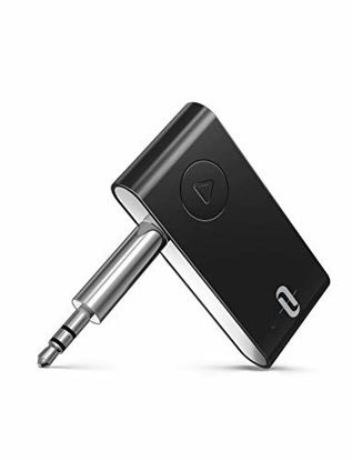 Picture of TaoTronics Bluetooth AUX Adapter, AptX Low Latency Bluetooth Receiver, 15 Hour Hands-Free Bluetooth Car kit, Wireless Audio Bluetooth 4.2 Car Adapter, Auto on Once Plugged to Power(CVC 6.0)