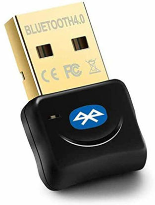 Picture of Bluetooth 4.0 USB Dongle Adapter - Maxesla Wireless Bluetooth Transmitter Receiver for Windows 10/8 / 7 / Vista/XP Laptop PC for Bluetooth Speaker, Headset, Keyboard, Mouse, Game Controller Black