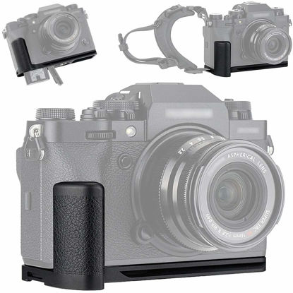 Picture of JJC Metal Hand Grip L Bracket for Fujifilm Fuji X-T4 XT4 Anti-Slip Holder, w/Battery Compartment Opening & Arca Swiss Type Quick Release Tripod Mount