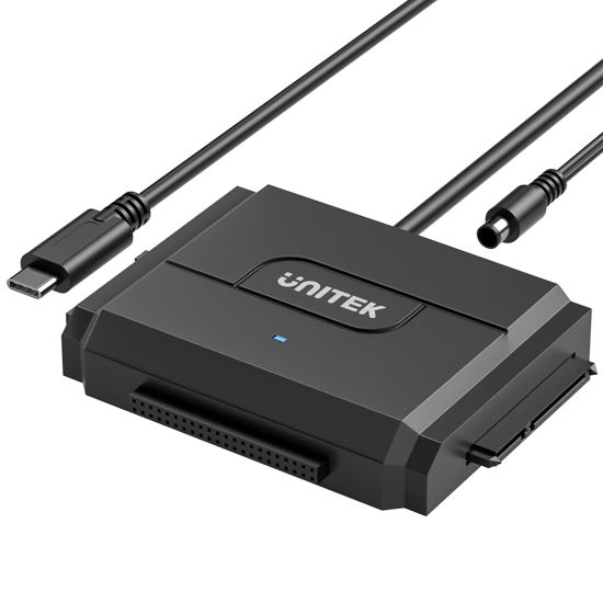 Picture of Unitek IDE/SATA to USB C 3.0 Adapter, Universal IDE Hard Drive Little Triangle pro Converter for 2.5"/3.5" Inch IDE and SATA External HDD/SSD, Support 10TB