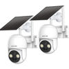 Picture of WOOLINK 2PCS 4MP Solar Security Camera Wireless Outdoor, 2.5K Solar/Battery Powered Camera for Home Security, 360° Pan/Tilt 2.4GHz WiFi Camera with PIR, 2-Way Audio, Cloud/SD, Color Night Vision