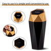 Picture of JUSTTOP Car Trash Can with Lid, Diamond Design Small Automatic Portable Trash Can, Easy to Clean, Used in Car Home Office (Gold)