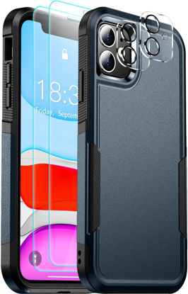 Picture of SPIDERCASE Shockproof for iPhone 11 Case, [10 FT Military Grade Drop Protection] [2 pcs Tempered Glass Screen Protector+2 pcs Camera Lens Protector] Heavy Duty Full-Body Protection Case, Navy Blue