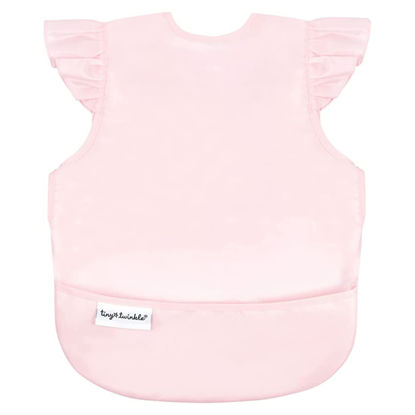 Picture of Tiny Twinkle Mess Proof Baby Bib - Waterproof Baby Apron - Machine Washable - PVC, BPA, & Phthalate Free - Great Travel Bib for Baby Eating - Baby Food Bibs (Rose, Small 6-24 Months)