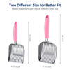 Picture of WePet Cat Litter Scoop, Aluminum Alloy Sifter, Kitty Metal Scooper, Deep Shovel, Long Handle, Poop Sifting, Kitten Pooper Lifter, Heavy Duty, for Litter Box, Polished Aluminum with Pink Handle